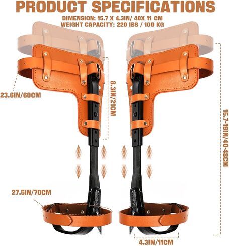 FZHBLTY Tree Climbing Gear, Tree Climbing Spikes is Used for Fruit Picking, Hunting Observation, Climbing and Outdoor Sports. in Saudi Arabia