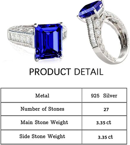 خاتم زفاف Jeulia Vintage Emerald Cut: طقم زفاف من الفضة الإسترليني هالو ألماس للخطوبة والزفاف، أفضل وعد للذكرى السنوية، هدية مجوهرات عيد الميلاد مع صندوق in Kuwait