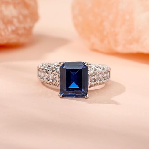 خاتم زفاف Jeulia Vintage Emerald Cut: طقم زفاف من الفضة الإسترليني هالو ألماس للخطوبة والزفاف، أفضل وعد للذكرى السنوية، هدية مجوهرات عيد الميلاد مع صندوق in Kuwait