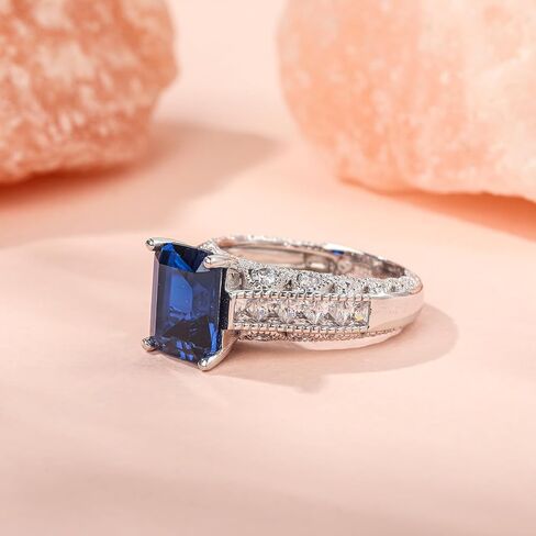 خاتم زفاف Jeulia Vintage Emerald Cut: طقم زفاف من الفضة الإسترليني هالو ألماس للخطوبة والزفاف، أفضل وعد للذكرى السنوية، هدية مجوهرات عيد الميلاد مع صندوق in Kuwait