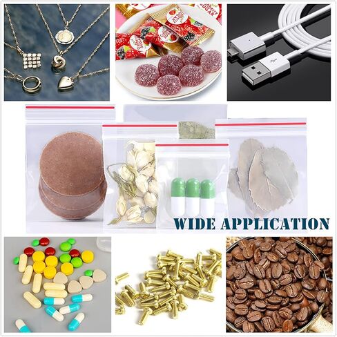 700 عبوة من أكياس البوليستر بسحاب، 5 أكياس بلاستيكية صغيرة الحجم مختلفة الحجم، أكياس زيبلوك شفافة قابلة لإعادة الاستخدام لتخزين الخرز والمجوهرات والحلوى in Kuwait