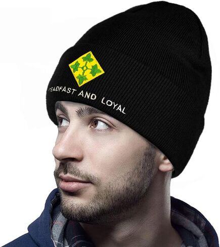 Dutern 4th Infantry Division Embroidery Classic Beanie Hat Cuffed Winter Hat Knit Toque Skull Cap Black in Kuwait
