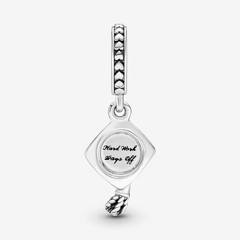 Pandora Jewelry Bundle with Gift Box - Sterling Silver Graduation Charm & Moments Sterling Silver Snake Chain Charm Bracelet with Ball Clasp, 8.3" - Gift for Women in Saudi Arabia