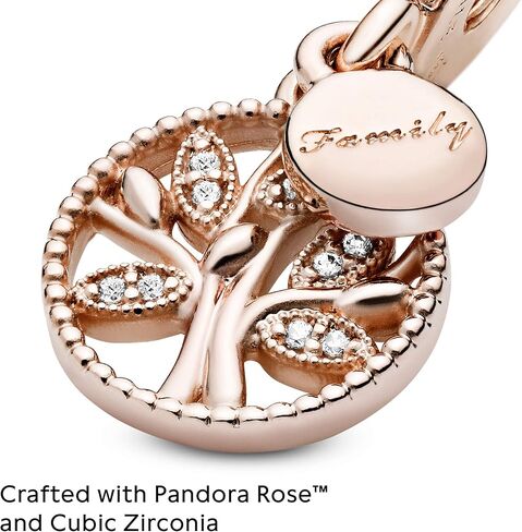 PANDORA Sparkling Family Tree Dangle Charm - Compatible with PANDORA Moments - Stunning Women's Jewelry - Mother's Day Gift - Made with PANDORA Rose & Cubic Zirconia - With Gift Box in Saudi Arabia