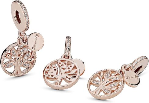 PANDORA Sparkling Family Tree Dangle Charm - Compatible with PANDORA Moments - Stunning Women's Jewelry - Mother's Day Gift - Made with PANDORA Rose & Cubic Zirconia - With Gift Box in Saudi Arabia