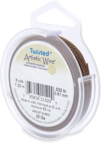 Artistic Wire, 22 Gauge / .64 mm Tarnish Resistant Colored Copper Craft Wire, Round Twist, Antique Brass Color, 8 yd / 7.31 m in Saudi Arabia