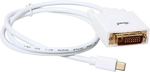 Mini DisplayPort to DVI Cable, White, 6 Feet Mini DP to DVI Cable with Gold Plated Connector, Mini DisplayPort Male (Thunderbolt Supported), DVI Male in Saudi Arabia
