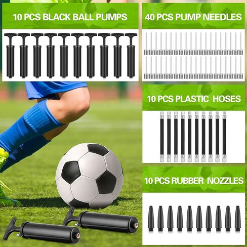 Reginary 10 Pcs Ball Pump Bulk Air Pump for Balls Inflatable Football Pump with Needle and Extension Hose Pump Portable Hand Pump Kit for Balls Basketball Soccer Volleyball in Saudi Arabia