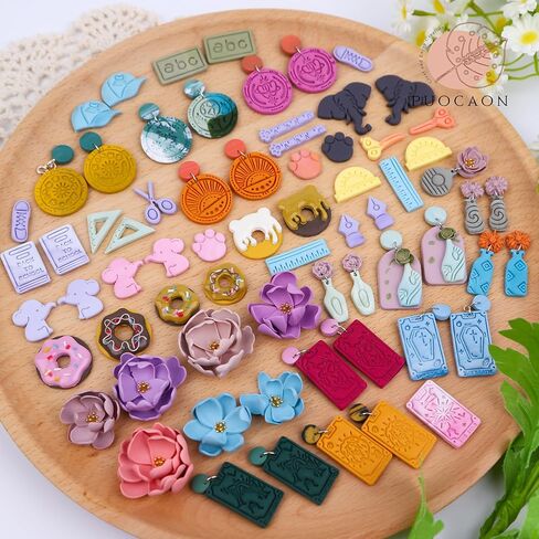 Puocaon Tarot Card Clay Cutters - 7 قطع قواطع طين التاروت لصنع أقراط طين البوليمر، قواطع أقراط طين التاروت، قواطع طين البوليمر لبطاقة التارو الشمسية، قواطع مجوهرات طينية مطبوعة ثلاثية الأبعاد in Kuwait