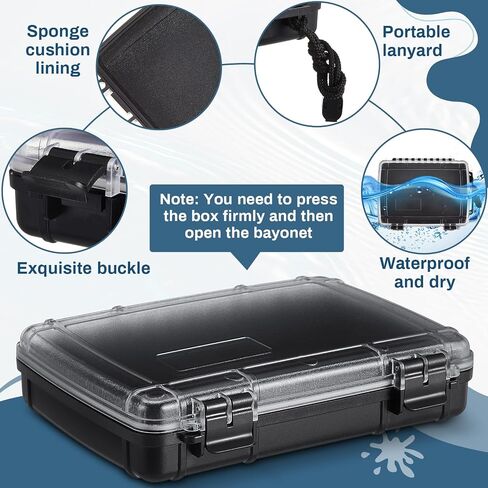 SiliFine 2 Pcs Waterproof Dry Box for Boat Junction Box 9.3 x 7.1 x 1.9 Inches Watertight Storage Box Protective Case Airtight Dry Box for Mobile Phones Wallets Camping Hiking Boating, Black in Saudi Arabia