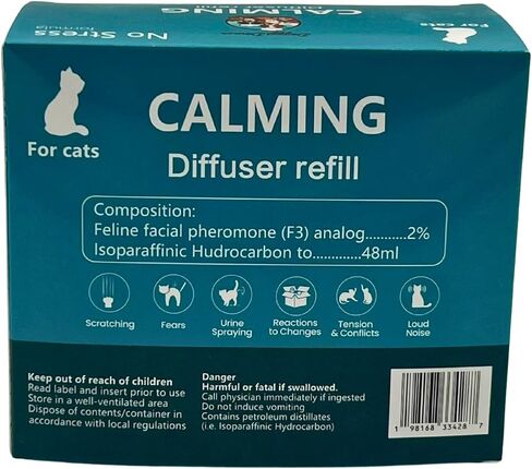 Advanced Pheromone Cat Calming Diffuser - Plug-in & Refill Combo ( 30 Day Starter Kit) for Serene Homes. Minimize Stress, Scratching, anxiety, and Spraying - Ideal for Single & Multi-cat homes. in Saudi Arabia