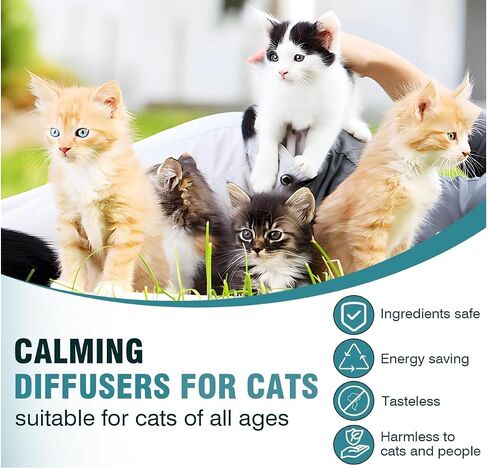 Advanced Pheromone Cat Calming Diffuser - Plug-in & Refill Combo ( 30 Day Starter Kit) for Serene Homes. Minimize Stress, Scratching, anxiety, and Spraying - Ideal for Single & Multi-cat homes. in Saudi Arabia
