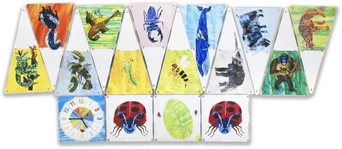 مجموعة CreateOn Magna-Tiles The Grouchy Ladybug Eric Carle (اليرقة الجائعة جدًا)، كتب Eric Carle لألعاب بناء الأطفال، ألعاب بلاط مغناطيسي تعليمية للأعمار من 3 سنوات فما فوق، 16 قطعة in Kuwait