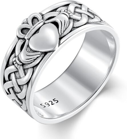خاتم Seiyang Claddagh 925 من الفضة الاسترليني خاتم Cletic مجوهرات أيرلندية هدية للرجال والنساء (مع صندوق هدايا) in Kuwait