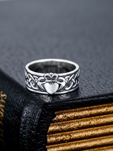 خاتم Seiyang Claddagh 925 من الفضة الاسترليني خاتم Cletic مجوهرات أيرلندية هدية للرجال والنساء (مع صندوق هدايا) in Kuwait