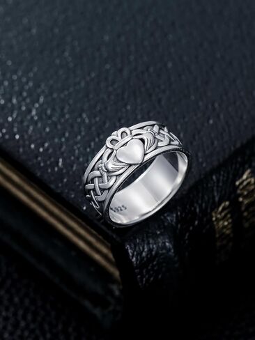خاتم Seiyang Claddagh 925 من الفضة الاسترليني خاتم Cletic مجوهرات أيرلندية هدية للرجال والنساء (مع صندوق هدايا) in Kuwait