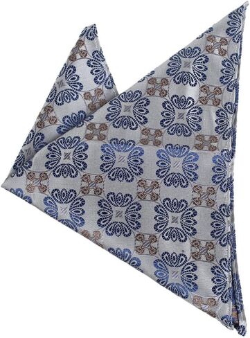 منديل دان سميث مطبوع عليه زهور للرجال من نسيج حريري من الألياف الدقيقة، منديل رمادي للعشاء للفتيات الصغيرات DEE7B23G رمادي فاتح، أزرق داكن in Kuwait