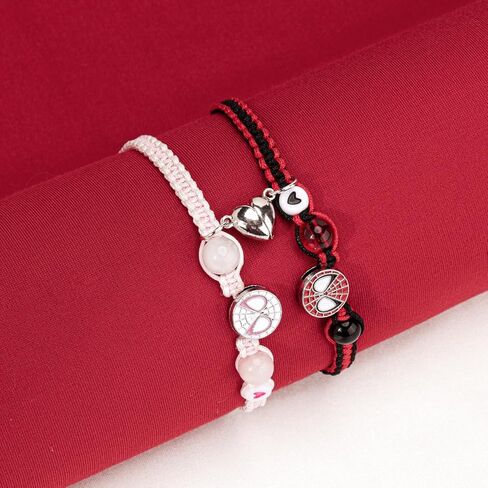 AOPTVILO Spider Kitty Matching Bracelets for Couples Best Friends Cute Spider Couple Bracelets Bf and Gf bracelets Relationship Bracelets Friendship Bracelets Jewelry Gifts for Boy Men in Saudi Arabia