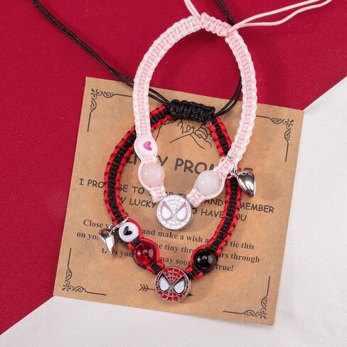 AOPTVILO Spider Kitty Matching Bracelets for Couples Best Friends Cute Spider Couple Bracelets Bf and Gf bracelets Relationship Bracelets Friendship Bracelets Jewelry Gifts for Boy Men in Saudi Arabia