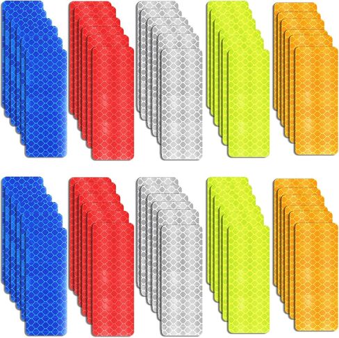 Pimoys 40 Pcs Reflective Tape, Reflector Tape Waterproof Reflective Stickers Night Visibility Dot Reflective Tape for Trailers Bikes Clothing Helmet Road Signs (1.2×3.2 Inch) in Saudi Arabia