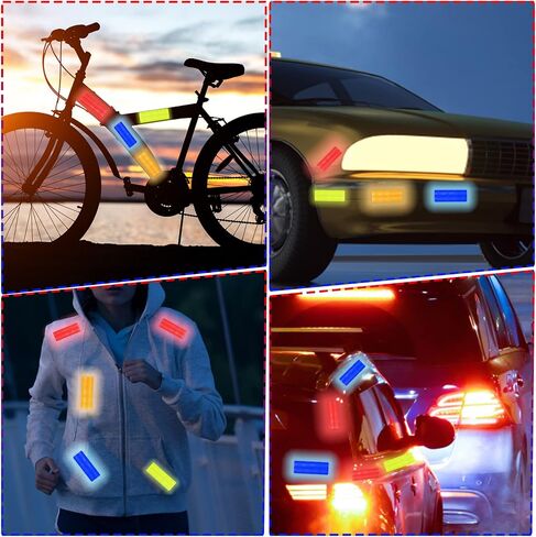 Pimoys 40 Pcs Reflective Tape, Reflector Tape Waterproof Reflective Stickers Night Visibility Dot Reflective Tape for Trailers Bikes Clothing Helmet Road Signs (1.2×3.2 Inch) in Saudi Arabia