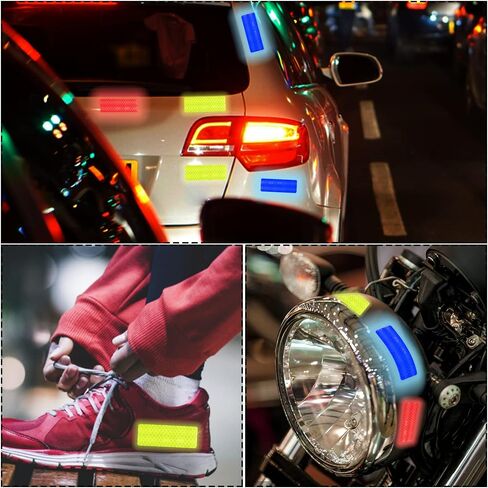 Pimoys 40 Pcs Reflective Tape, Reflector Tape Waterproof Reflective Stickers Night Visibility Dot Reflective Tape for Trailers Bikes Clothing Helmet Road Signs (1.2×3.2 Inch) in Saudi Arabia