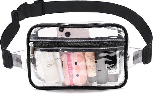 Mreyai Clear Fanny Pack Stadium Approved, Clear Bag Stadium Approved, Clear Belt Bag Crossbody Bags for Women Men for Concerts Sports Events Festivals in Saudi Arabia