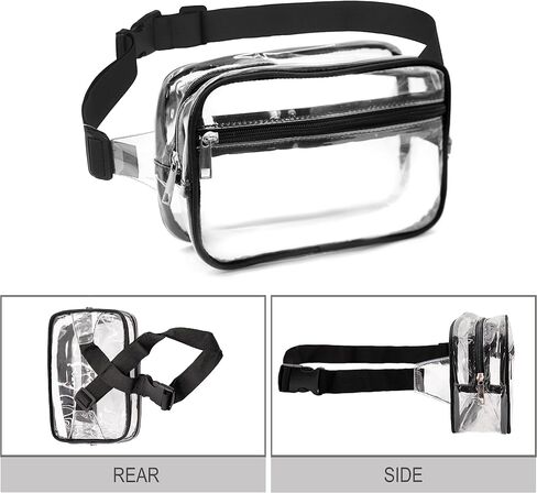 Mreyai Clear Fanny Pack Stadium Approved, Clear Bag Stadium Approved, Clear Belt Bag Crossbody Bags for Women Men for Concerts Sports Events Festivals in Saudi Arabia