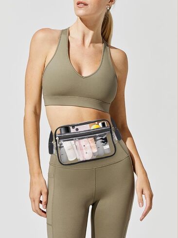 Mreyai Clear Fanny Pack Stadium Approved, Clear Bag Stadium Approved, Clear Belt Bag Crossbody Bags for Women Men for Concerts Sports Events Festivals in Saudi Arabia