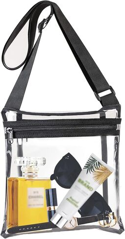 حقيبة محفظة كروس شفافة من Suuree، حقيبة يد بلاستيكية معتمدة من الاستاد للحفلات الموسيقية والمهرجانات وأي أنشطة خارجية. in Kuwait