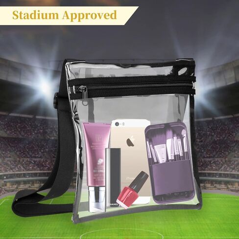حقيبة محفظة كروس شفافة من Suuree، حقيبة يد بلاستيكية معتمدة من الاستاد للحفلات الموسيقية والمهرجانات وأي أنشطة خارجية. in Kuwait