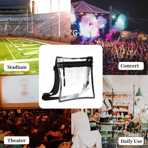 حقيبة محفظة كروس شفافة من Suuree، حقيبة يد بلاستيكية معتمدة من الاستاد للحفلات الموسيقية والمهرجانات وأي أنشطة خارجية. in Kuwait