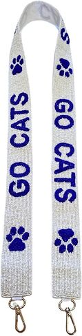 Lashicorn Beaded Purse Strap Kentucky Royal Blue & White College Game Day Clear Handbag Replacement Strap Paw Stadium Football University 49 x 1.75" Gold Hardware Clips in Saudi Arabia
