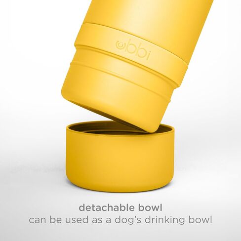 Ubbi Pup & Me Stainless Steel Insulated Portable 32 oz. Bottle for Dogs and Owners with Attached Dog Bowl, Blue in Saudi Arabia