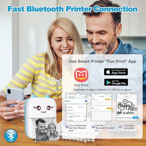 Mini Pocket Printer,Portable Thermal Printer for Label,Text Memo,Receipt,Sticker,Photo Printers, 203 DPI, BT Inkless Printing, Wireless Bluetooth Printer Compatible with iOS and Android (Black) in Saudi Arabia