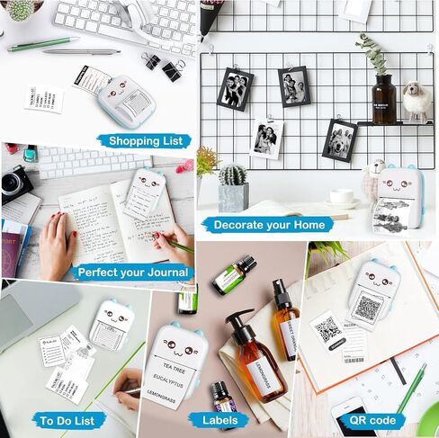 Mini Pocket Printer,Portable Thermal Printer for Label,Text Memo,Receipt,Sticker,Photo Printers, 203 DPI, BT Inkless Printing, Wireless Bluetooth Printer Compatible with iOS and Android (Black) in Saudi Arabia