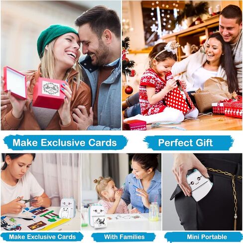 Mini Pocket Printer,Portable Thermal Printer for Label,Text Memo,Receipt,Sticker,Photo Printers, 203 DPI, BT Inkless Printing, Wireless Bluetooth Printer Compatible with iOS and Android (Black) in Saudi Arabia