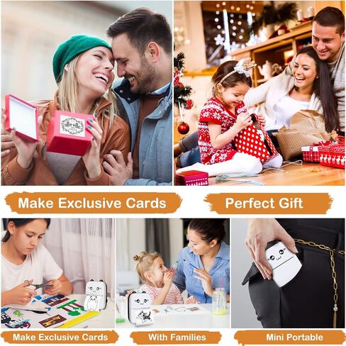 Mini Pocket Printer,Portable Thermal Printer for Label,Text Memo,Receipt,Sticker,Photo Printers, 203 DPI, BT Inkless Printing, Wireless Bluetooth Printer Compatible with iOS and Android (Black) in Saudi Arabia
