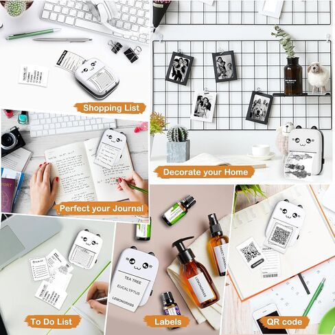 Mini Pocket Printer,Portable Thermal Printer for Label,Text Memo,Receipt,Sticker,Photo Printers, 203 DPI, BT Inkless Printing, Wireless Bluetooth Printer Compatible with iOS and Android (Black) in Saudi Arabia