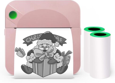 Mini Pocket Printer,Portable Thermal Printer for Label,Text Memo,Receipt,Sticker,Photo Printers, 203 DPI, BT Inkless Printing, Wireless Bluetooth Printer Compatible with iOS and Android (Black) in Kuwait