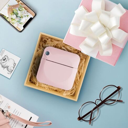 Mini Pocket Printer,Portable Thermal Printer for Label,Text Memo,Receipt,Sticker,Photo Printers, 203 DPI, BT Inkless Printing, Wireless Bluetooth Printer Compatible with iOS and Android (Black) in Kuwait