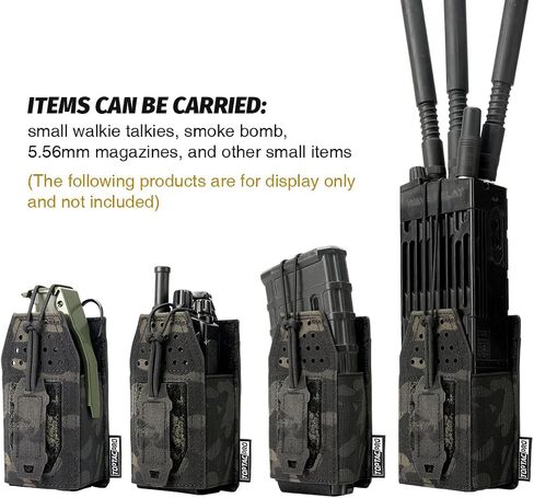 Tactical Radio Holster Molle Radio Pouch Universal Radio Holder For Walkie Talkie Motorola BaoFeng UV-5R BF-F8HP Adjustable Storage Rifle Magazine Pouch(Ranger Green) in Kuwait