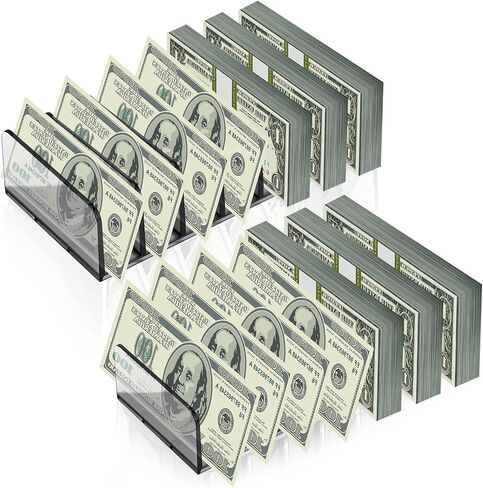 قطعتان من صواني النقود الأكريليكية مقاس 2، حامل مظاريف فارز البريد الشفاف، 7 أقسام مقسمة لصينية النقود، حامل فاتورة النقدية لفرز مغلف البريد، بطاقة العمل in Kuwait