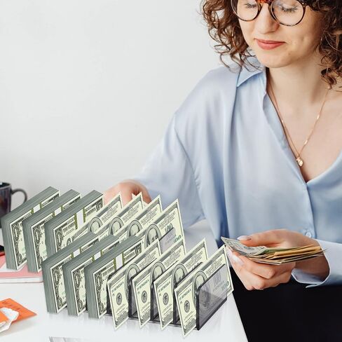 قطعتان من صواني النقود الأكريليكية مقاس 2، حامل مظاريف فارز البريد الشفاف، 7 أقسام مقسمة لصينية النقود، حامل فاتورة النقدية لفرز مغلف البريد، بطاقة العمل in Kuwait