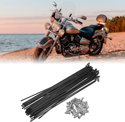 X AUTOHAUX 40 Pcs Bicycle Steel Spokes 13G Bike Spoke 182mm Length with Nipples for Most Bicycle in Saudi Arabia