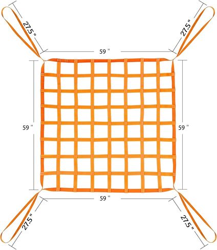 شبكة رفع البضائع مقاس 4.92 × 4.92 بوصة - أشرطة رفع للرافعة - شبكة تعليق البضائع - أشرطة شبكة رفع السلامة - - الحد الأقصى. سعة الحمل: 1102 رطل - حجم الفتحة المربعة: 3.93 بوصة × 3.93 بوصة in Kuwait