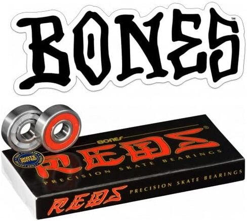Bones Reds Bearings (8mm) 8 Pack Bundle with Bones Black Sticker in Saudi Arabia