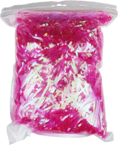 250 Grams Iridescent Plastic Hamper Shreds DIY Gift Wrapping Confetti Basket Filler Party Supplies (Blue) in Kuwait