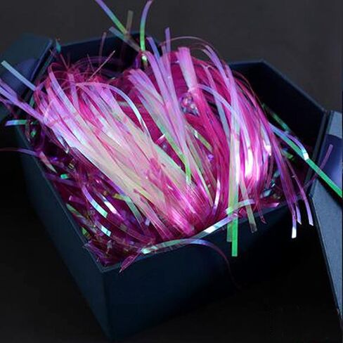 250 Grams Iridescent Plastic Hamper Shreds DIY Gift Wrapping Confetti Basket Filler Party Supplies (Blue) in Kuwait