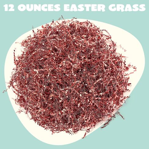 JOYIN 12oz (340g) Easter Rose Gold Iridescent Paper Grass, Sparkly Shredded Paper for Easter Egg Hunt, Basket Stuffer & Package Fillers, Party Decoration Favors, Gift Bag Box Wrapping Supplies in Saudi Arabia